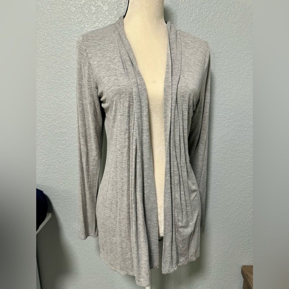 Love Cameron Los Angeles Womens Heather Gray Open Front Lightweight Cardigan M